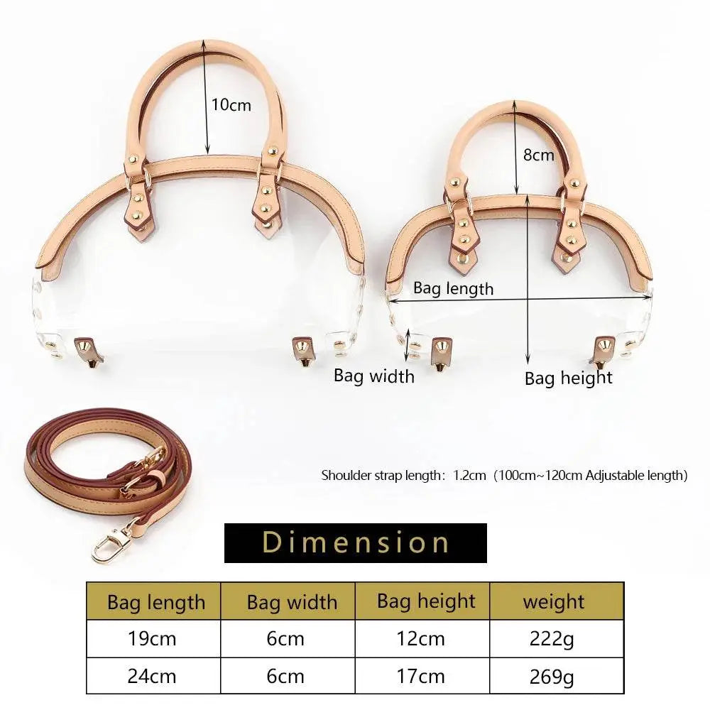 BORSA a tracolla trasparente in PVC impermeabile | Irresistibile - - LacariaRicami.Store