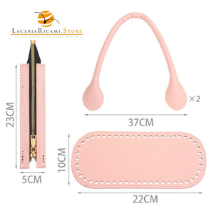 KIT Per Borse - 4 Pezzi - Colore: 22x10Cm - ROSA - by LacariaRicami.Store