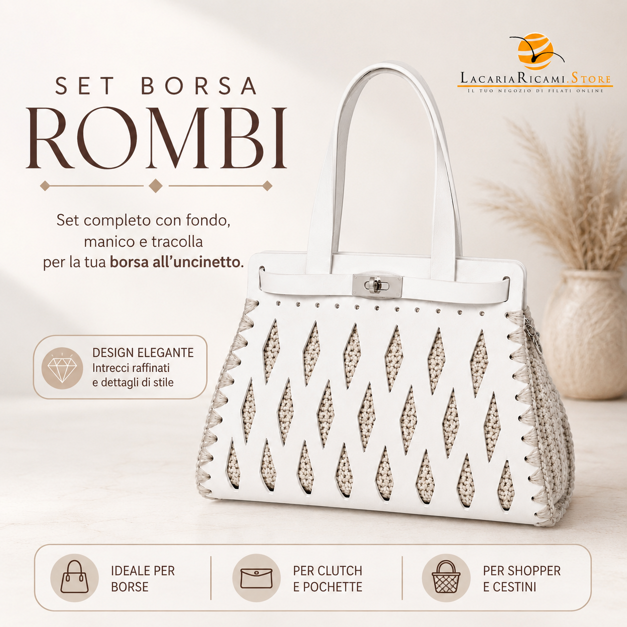 SET BORSA Rombi - MAS Srl - Colore: - by LacariaRicami.Store