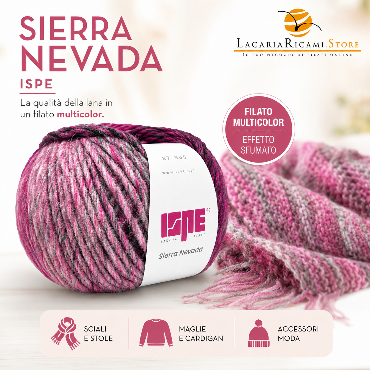 Lana SIERRA NEVADA - ISPE - Colore: - by LacariaRicami.Store