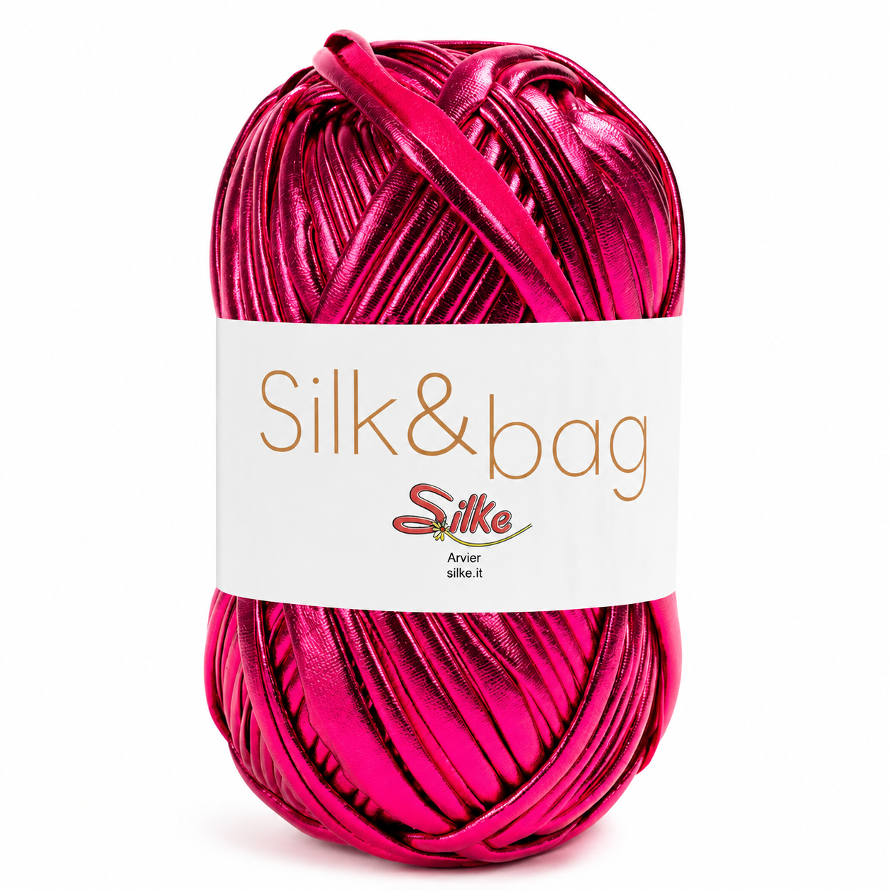 Fettuccia SILK&BAG - Silke - Colore: 0024M - FUCSIA - by LacariaRicami.Store