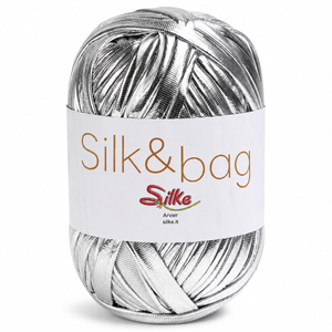 Fettuccia SILK&BAG - Silke - Colore: 0027M - ARGENTO - by LacariaRicami.Store