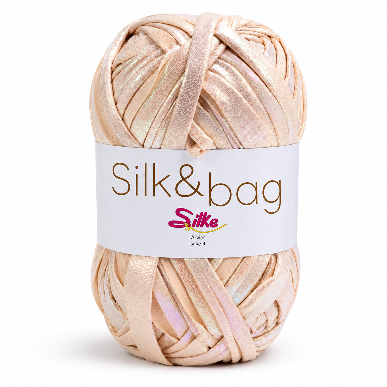 Fettuccia SILK&BAG MADREPERLA - Silke - Colore: 0003 - BEIGE MADREPERLA - by LacariaRicami.Store