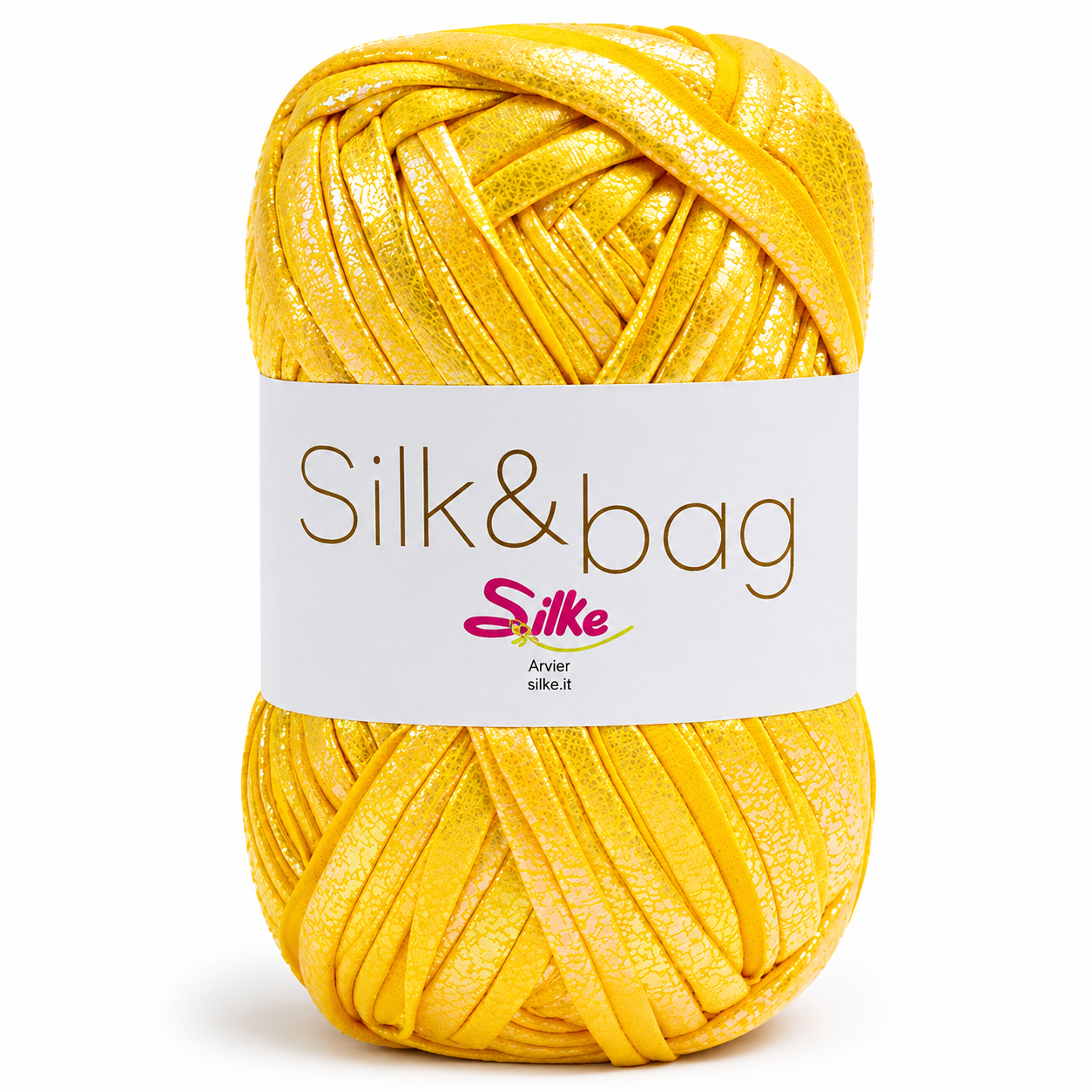 Fettuccia SILK&BAG MADREPERLA - Silke - Colore: 0005 - GIALLO MADREPERLA - by LacariaRicami.Store