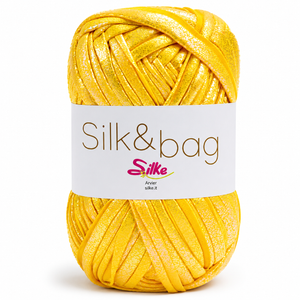 Fettuccia SILK&BAG MADREPERLA - Silke - Colore: 0005 - GIALLO MADREPERLA - by LacariaRicami.Store