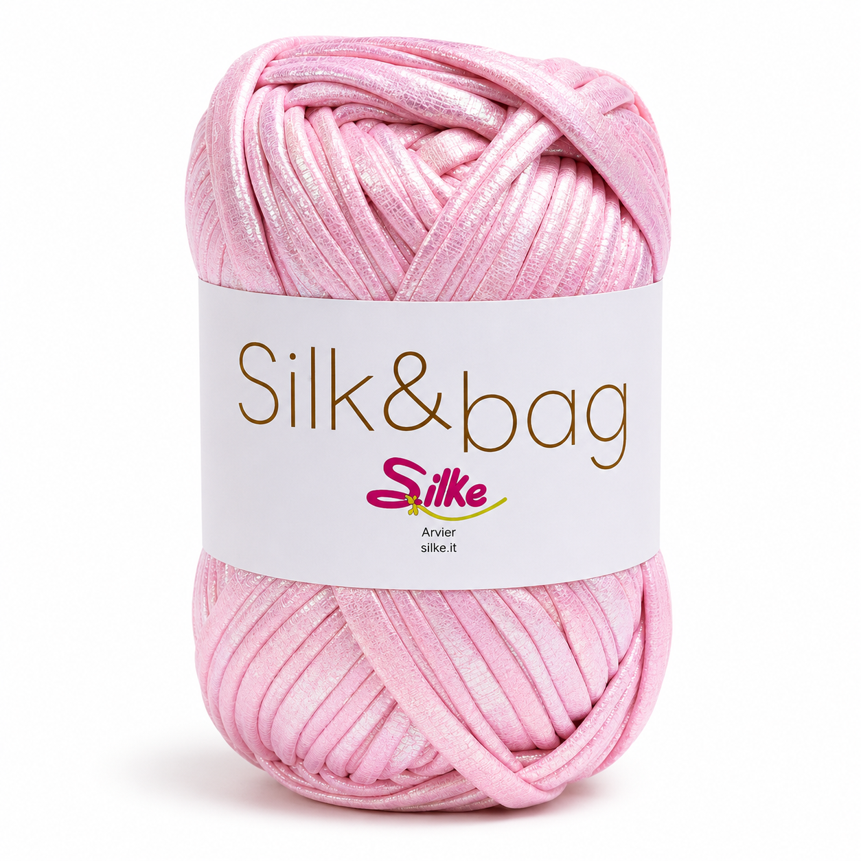 Fettuccia SILK&BAG MADREPERLA - Silke - Colore: 0007 - ROSA MADREPERLA - by LacariaRicami.Store