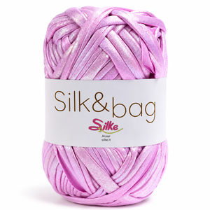 Fettuccia SILK&BAG MADREPERLA - Silke - Colore: 0017 - LILLA MADREPERLA - by LacariaRicami.Store