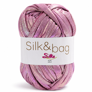 Fettuccia SILK&BAG MADREPERLA - Silke - Colore: 0018 - ROSA ANTICO MADREPERLA - by LacariaRicami.Store