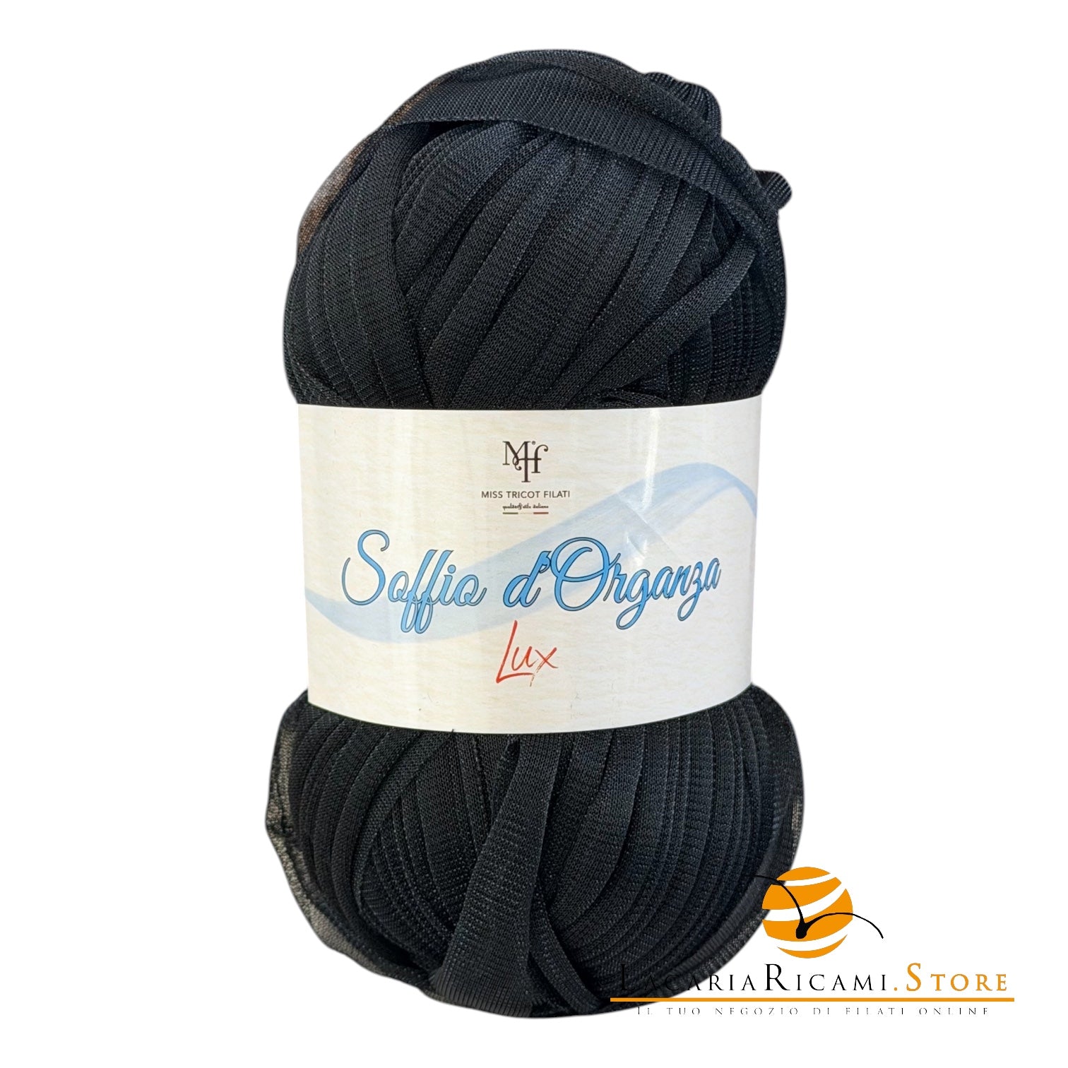 Microfibra Soffio D'Organza Lux - Miss Tricot Filati - Colore: 51 - NERO LUX BLU - by LacariaRicami.Store