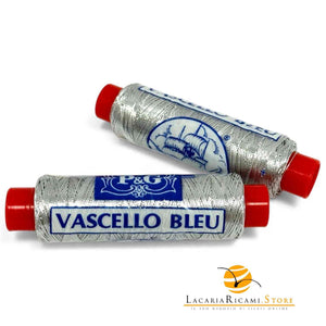 Spoletta LAMÉ - Vascello: Viscosa e PL Metal - 91 m ARGENTO - LacariaRicami.Store