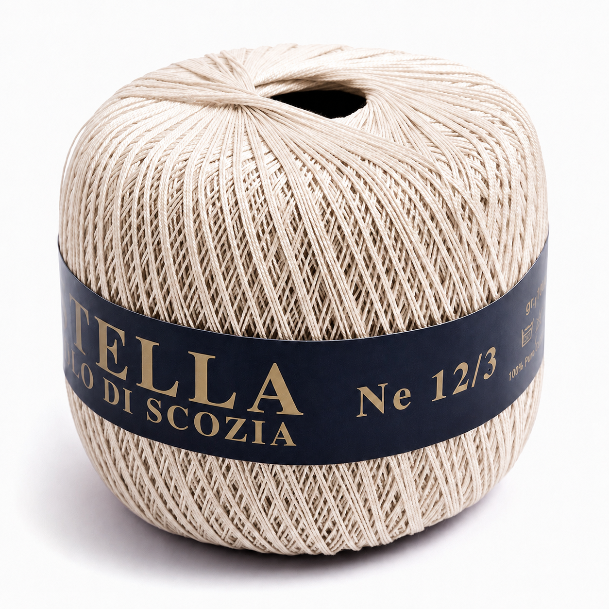 Cotone Filo di Scozia STELLA 12/3 (Tit.: 8)- GPTEX - Colore: 02 - PANNA - by LacariaRicami.Store