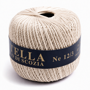 Cotone Filo di Scozia STELLA 12/3 (Tit.: 8)- GPTEX - Colore: 02 - PANNA - by LacariaRicami.Store