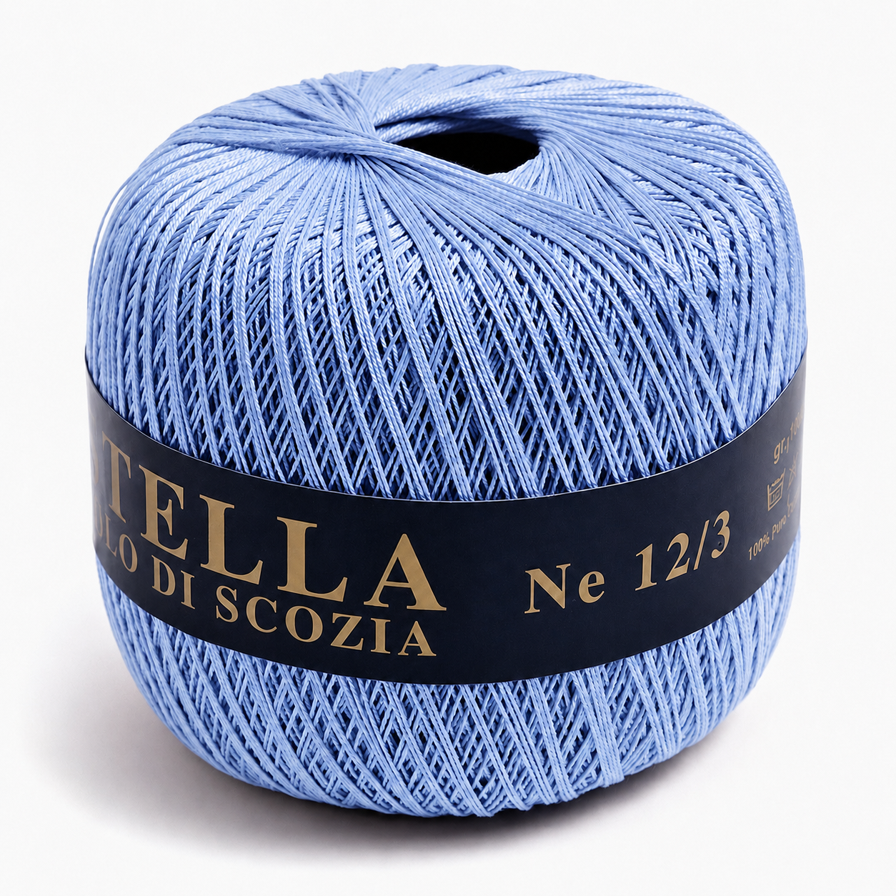 Cotone Filo di Scozia STELLA 12/3 (Tit.: 8)- GPTEX - Colore: 09 - AZZURRO BABY - by LacariaRicami.Store