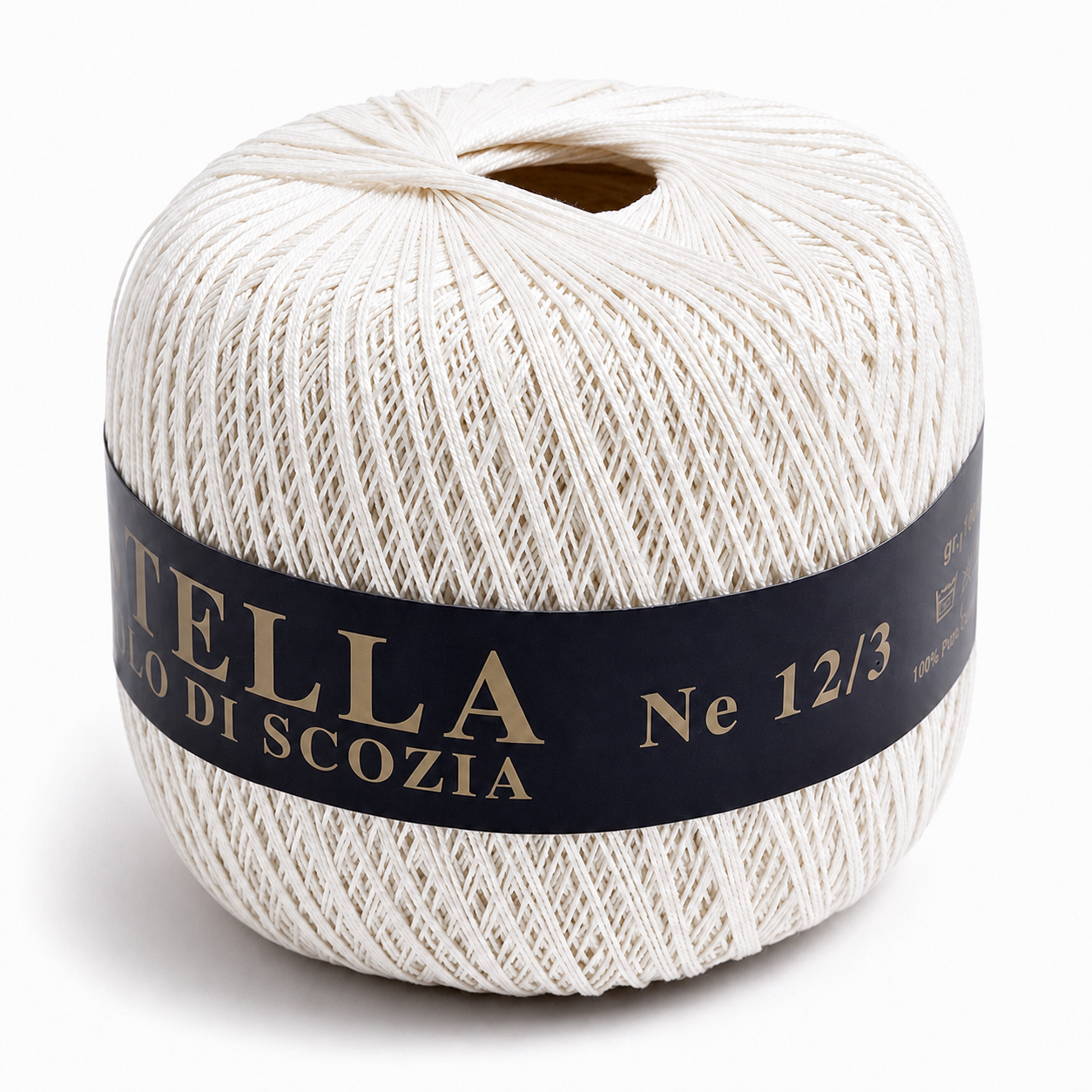 Cotone Filo di Scozia STELLA 12/3 (Tit.: 8)- GPTEX - Colore: 100 - AVORIO - by LacariaRicami.Store