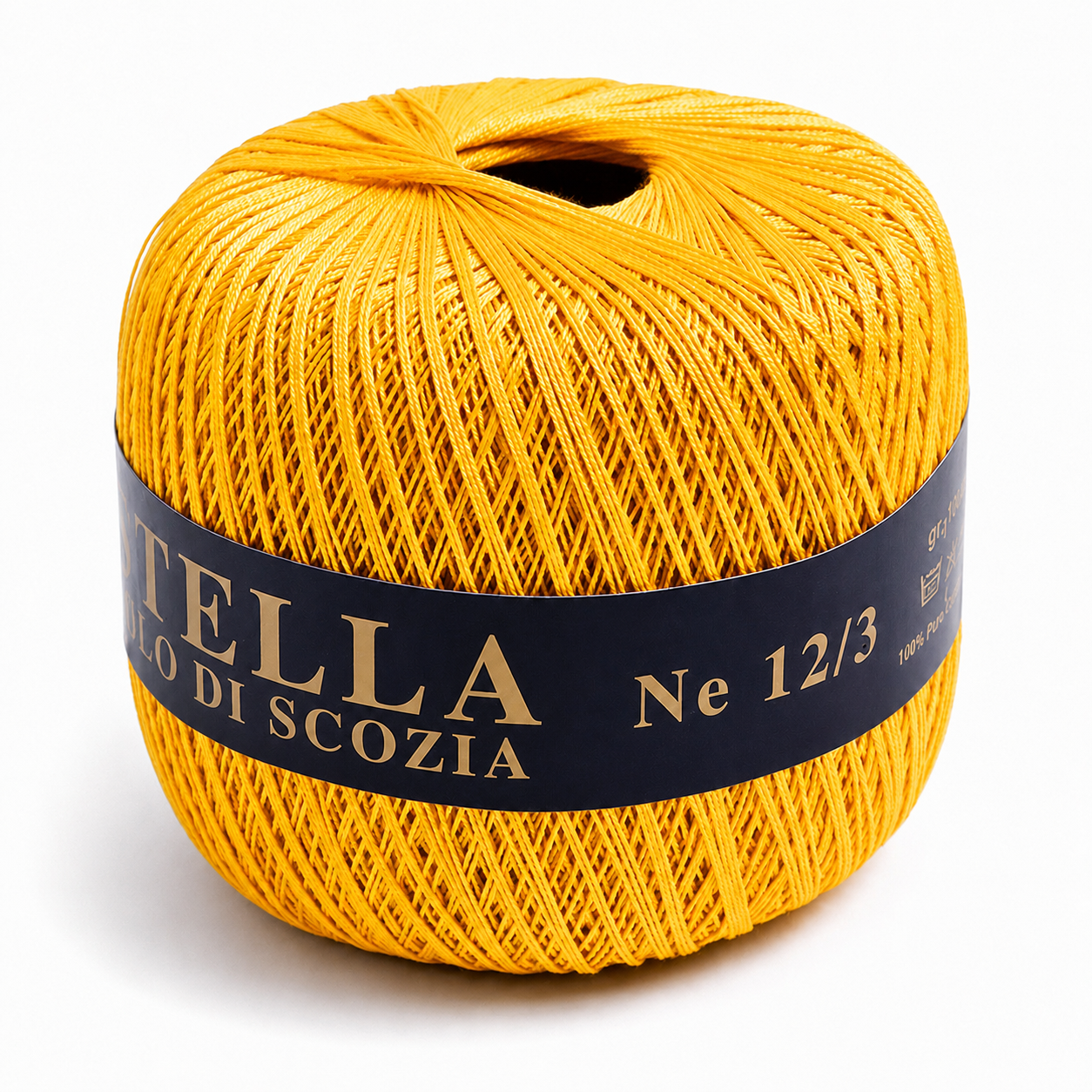 Cotone Filo di Scozia STELLA 12/3 (Tit.: 8)- GPTEX - Colore: 36 - GIALLO FORTE - by LacariaRicami.Store
