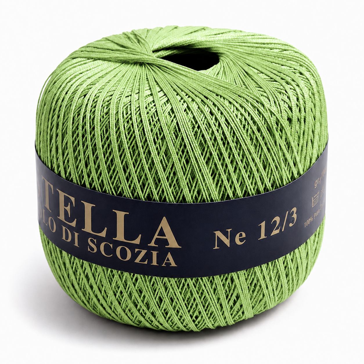 Cotone Filo di Scozia STELLA 12/3 (Tit.: 8)- GPTEX - Colore: 576 - VERDE MELA - by LacariaRicami.Store