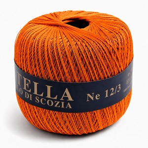Cotone Filo di Scozia STELLA 12/3 (Tit.: 8)- GPTEX - Colore: 624 - ARANCIO - by LacariaRicami.Store