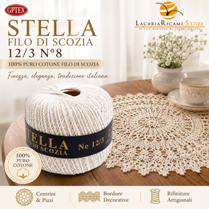 Cotone Filo di Scozia STELLA 12/3 (Tit.: 8)- GPTEX - Colore: - by LacariaRicami.Store