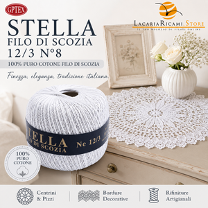 Cotone Filo di Scozia STELLA 12/3 (Tit.: 8)- GPTEX - Colore: - by LacariaRicami.Store