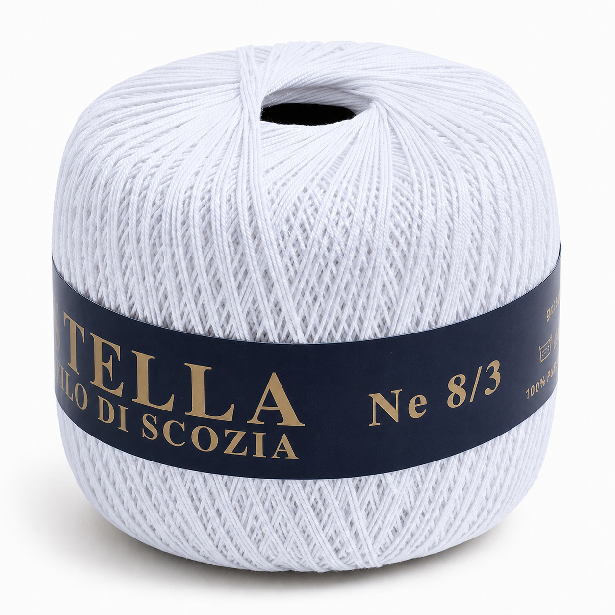 Cotone Filo di Scozia STELLA 8/3 (Tit.: 5) - GPTEX - Colore: 01 - BIANCO - by LacariaRicami.Store