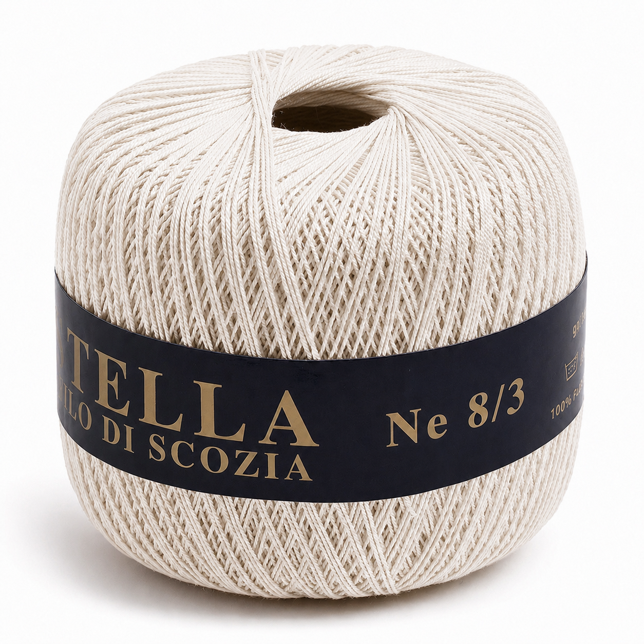 Cotone Filo di Scozia STELLA 8/3 (Tit.: 5) - GPTEX - Colore: 02 - PANNA - by LacariaRicami.Store
