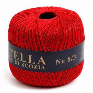 Cotone Filo di Scozia STELLA 8/3 (Tit.: 5) - GPTEX - Colore: 13 - ROSSO - by LacariaRicami.Store