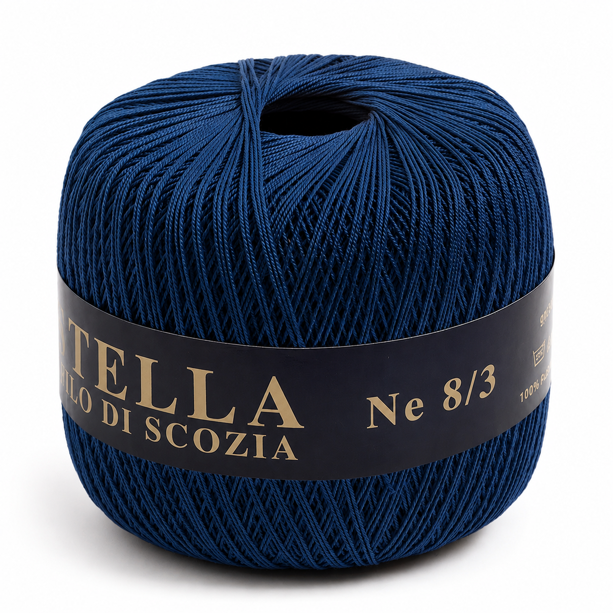 Cotone Filo di Scozia STELLA 8/3 (Tit.: 5) - GPTEX - Colore: 19 - BLU SCURO - by LacariaRicami.Store