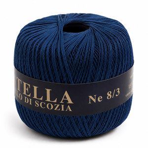 Cotone Filo di Scozia STELLA 8/3 (Tit.: 5) - GPTEX - Colore: 19 - BLU SCURO - by LacariaRicami.Store