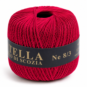 Cotone Filo di Scozia STELLA 8/3 (Tit.: 5) - GPTEX - Colore: 620 - RUBINO - by LacariaRicami.Store