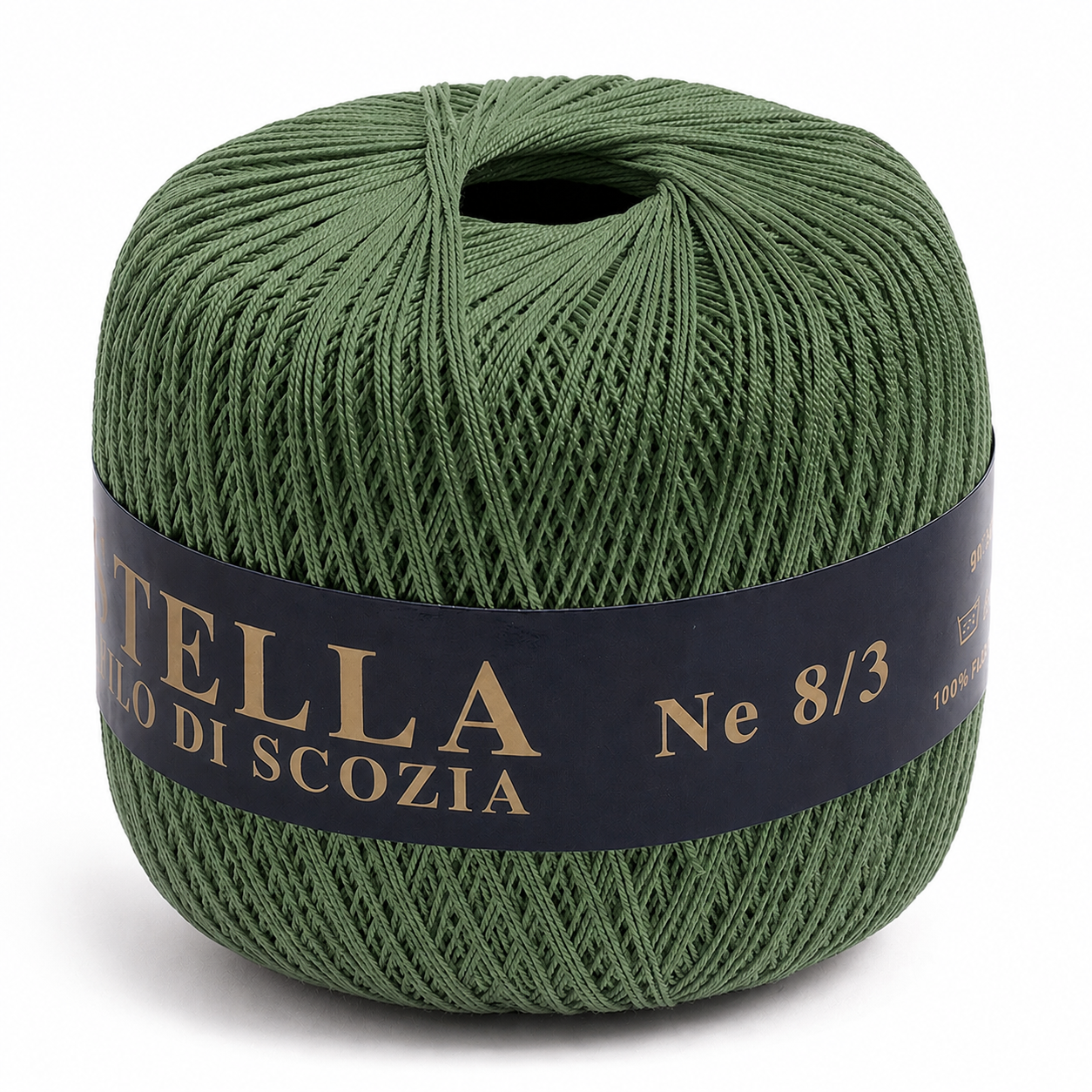 Cotone Filo di Scozia STELLA 8/3 (Tit.: 5) - GPTEX - Colore: 635 - VERDE MILITARE - by LacariaRicami.Store