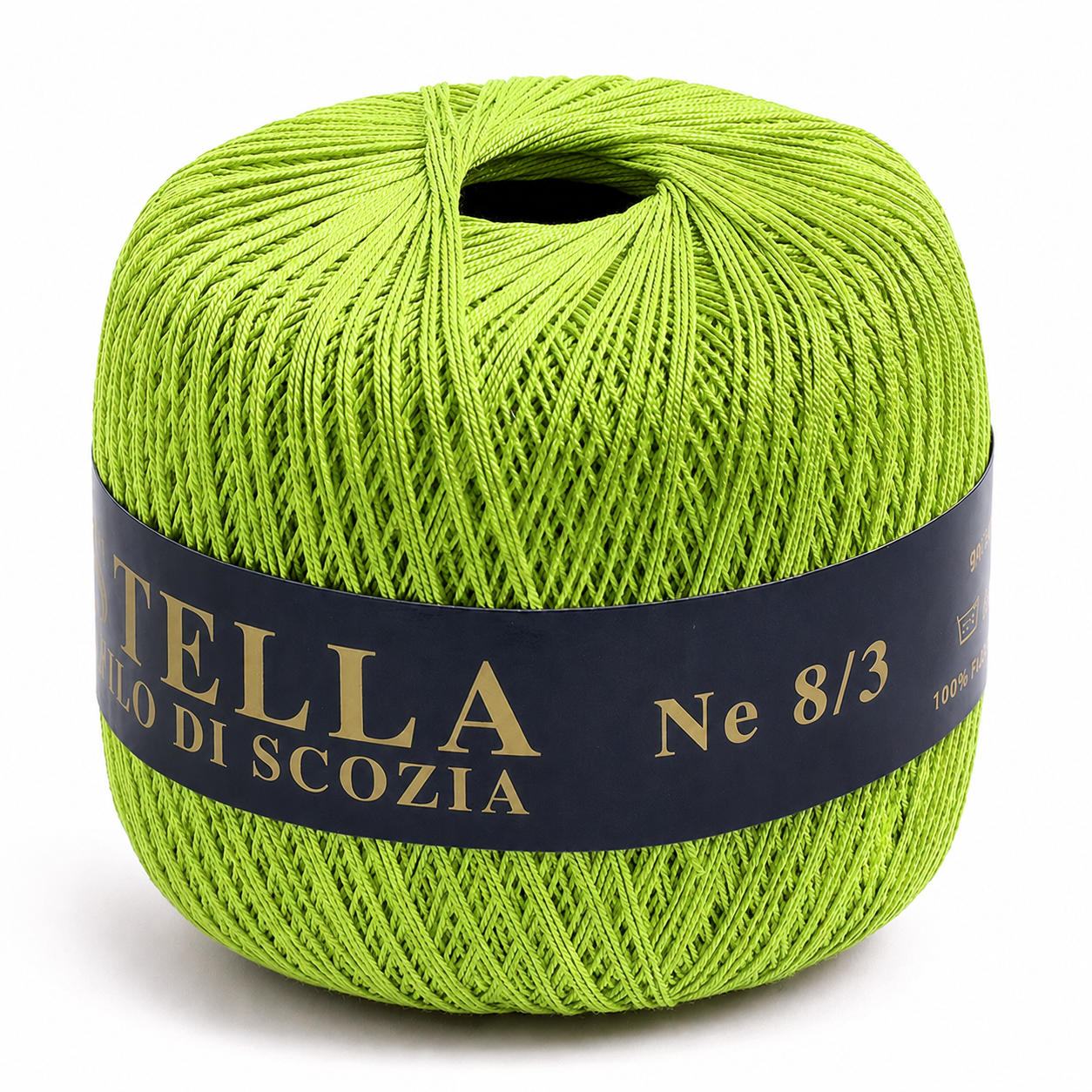 Cotone Filo di Scozia STELLA 8/3 (Tit.: 5) - GPTEX - Colore: 640 - VERDE ACIDO - by LacariaRicami.Store