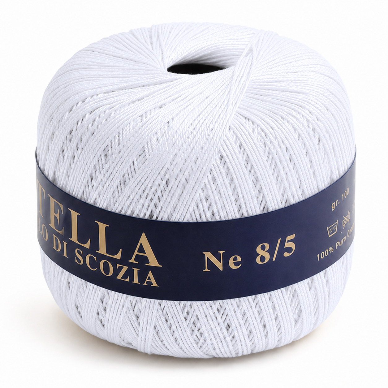 Cotone Filo di Scozia STELLA 8/5 (Tit.: 3) - GPTEX - Colore: 01 - BIANCO - by LacariaRicami.Store