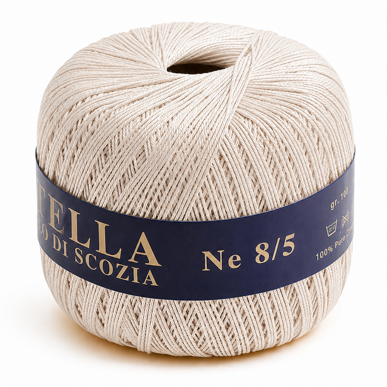 Cotone Filo di Scozia STELLA 8/5 (Tit.: 3) - GPTEX - Colore: 02 - PANNA - by LacariaRicami.Store