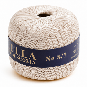 Cotone Filo di Scozia STELLA 8/5 (Tit.: 3) - GPTEX - Colore: 02 - PANNA - by LacariaRicami.Store