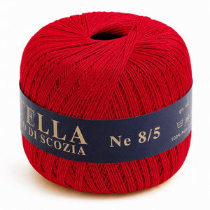 Cotone Filo di Scozia STELLA 8/5 (Tit.: 3) - GPTEX - Colore: 13 - ROSSO - by LacariaRicami.Store