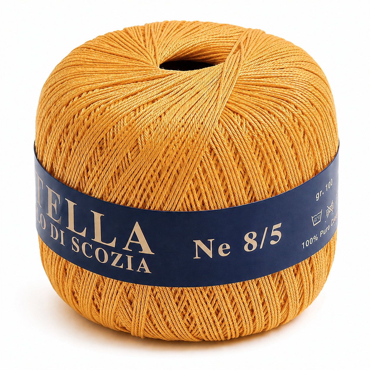 Cotone Filo di Scozia STELLA 8/5 (Tit.: 3) - GPTEX - Colore: 16 - SENAPE - by LacariaRicami.Store