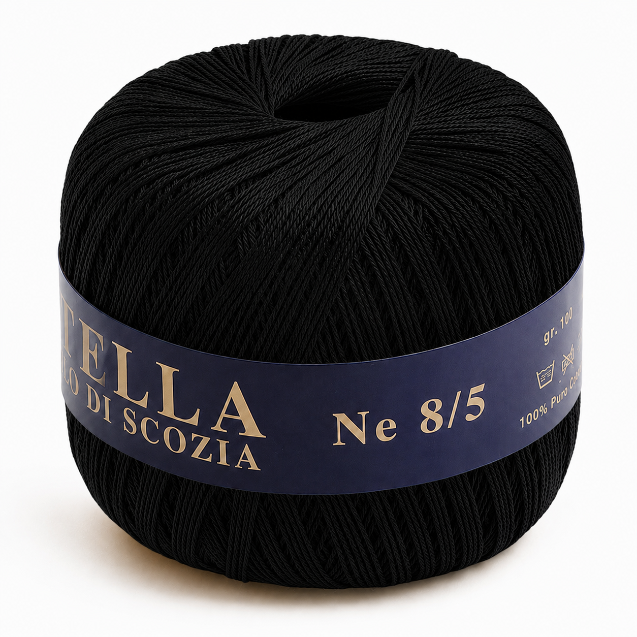 Cotone Filo di Scozia STELLA 8/5 (Tit.: 3) - GPTEX - Colore: 20 - NERO - by LacariaRicami.Store