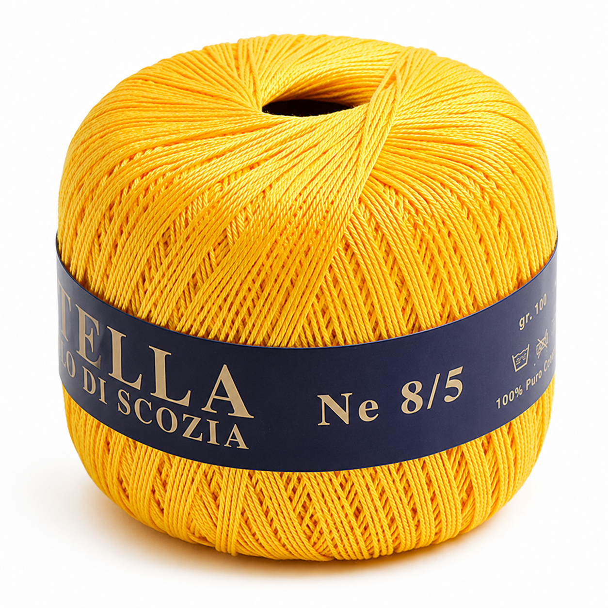 Cotone Filo di Scozia STELLA 8/5 (Tit.: 3) - GPTEX - Colore: 36 - GIALLO FORTE - by LacariaRicami.Store