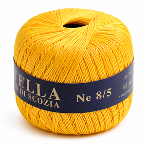 Cotone Filo di Scozia STELLA 8/5 (Tit.: 3) - GPTEX - Colore: 36 - GIALLO FORTE - by LacariaRicami.Store