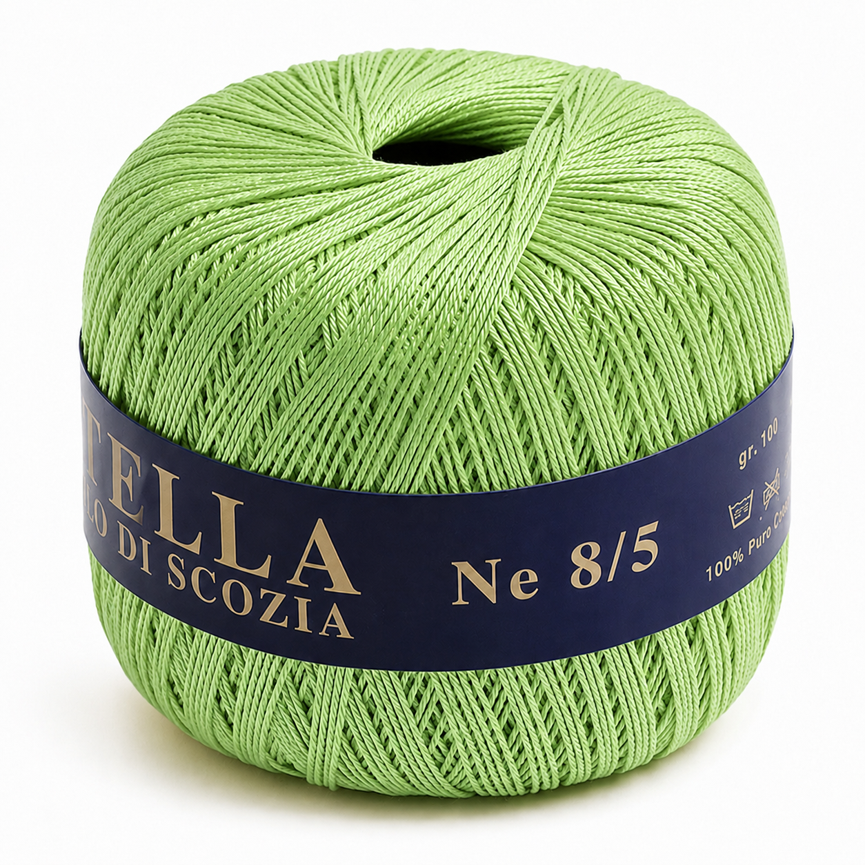 Cotone Filo di Scozia STELLA 8/5 (Tit.: 3) - GPTEX - Colore: 576 - VERDE MELA - by LacariaRicami.Store