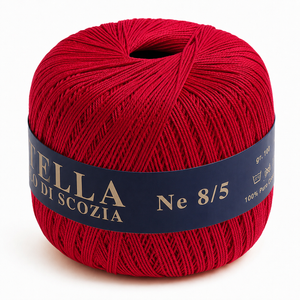 Cotone Filo di Scozia STELLA 8/5 (Tit.: 3) - GPTEX - Colore: 620 - RUBINO - by LacariaRicami.Store