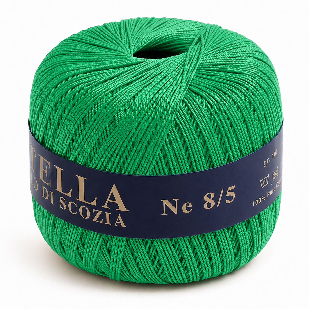 Cotone Filo di Scozia STELLA 8/5 (Tit.: 3) - GPTEX - Colore: 623 - VERDE BANDIERA - by LacariaRicami.Store