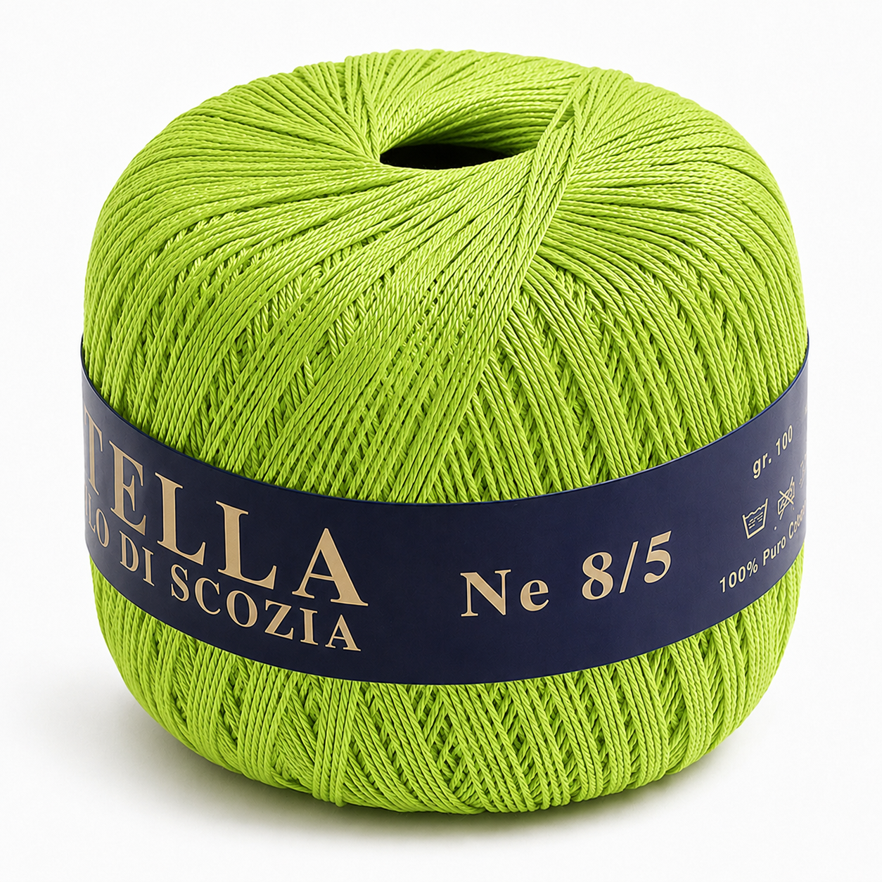 Cotone Filo di Scozia STELLA 8/5 (Tit.: 3) - GPTEX - Colore: 640 - VERDE ACIDO - by LacariaRicami.Store