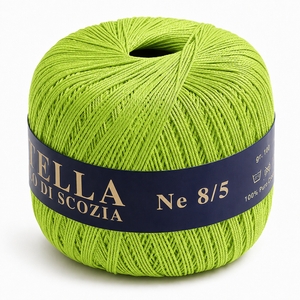 Cotone Filo di Scozia STELLA 8/5 (Tit.: 3) - GPTEX - Colore: 640 - VERDE ACIDO - by LacariaRicami.Store