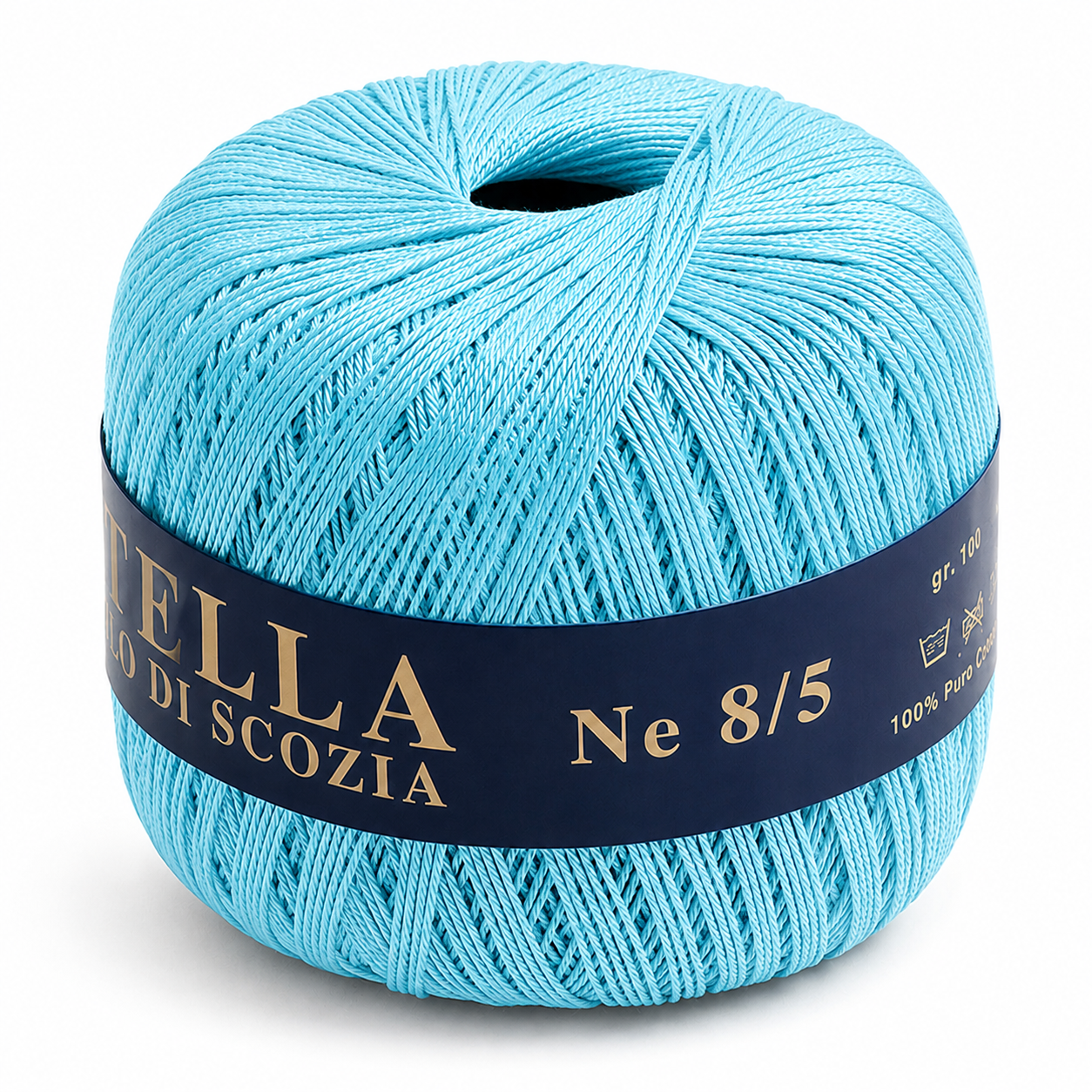 Cotone Filo di Scozia STELLA 8/5 (Tit.: 3) - GPTEX - Colore: 73 - TURCHESE CHIARO - by LacariaRicami.Store