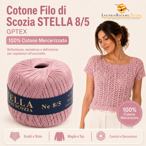 Cotone Filo di Scozia STELLA 8/5 (Tit.: 3) - GPTEX - Colore: - by LacariaRicami.Store