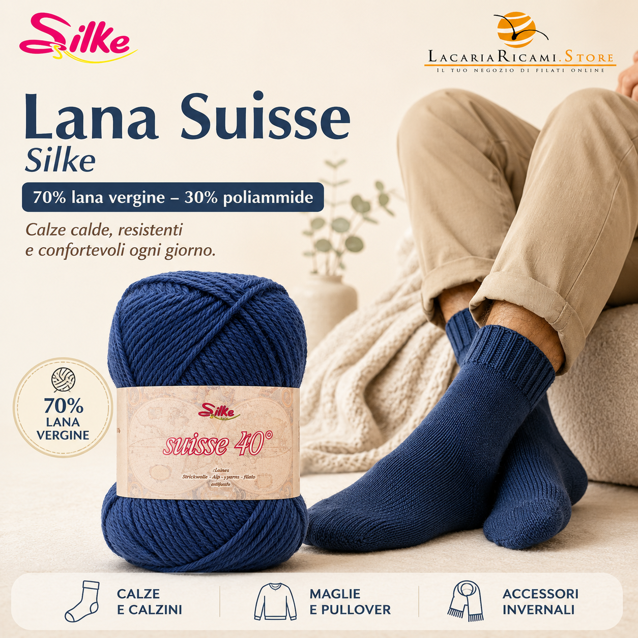 Lana SUISSE - Silke - Colore: - by LacariaRicami.Store