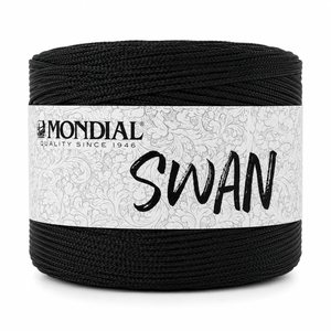 Cordino SWAN - MONDIAL - Colore: 670 - NERO - by LacariaRicami.Store