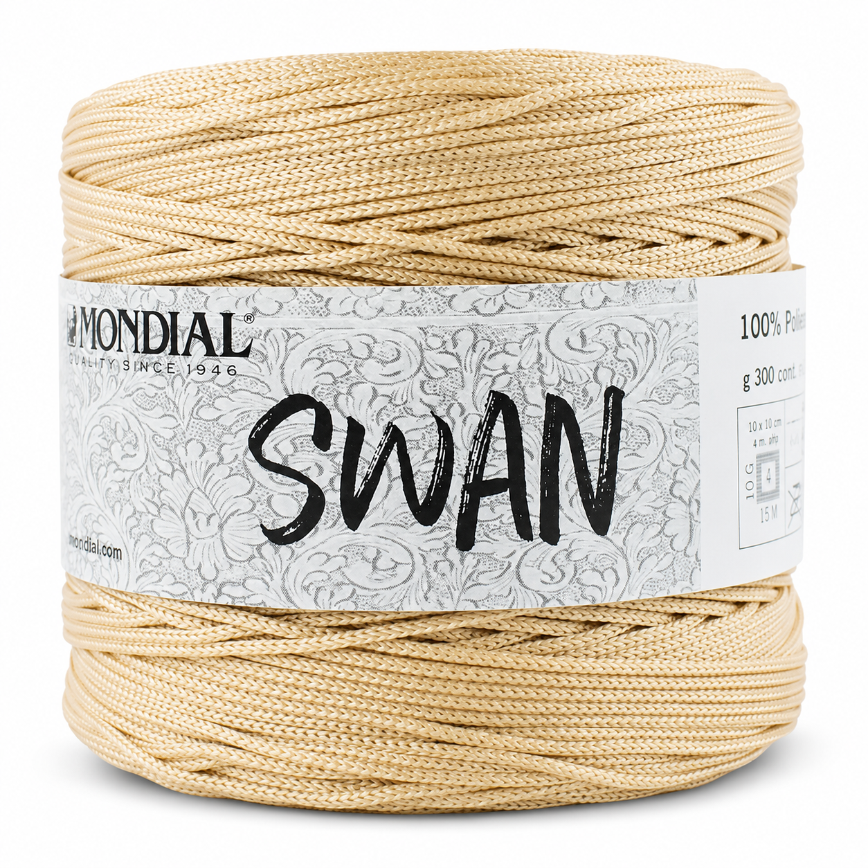 Cordino SWAN - MONDIAL - Colore: 674 - SABBIA - by LacariaRicami.Store