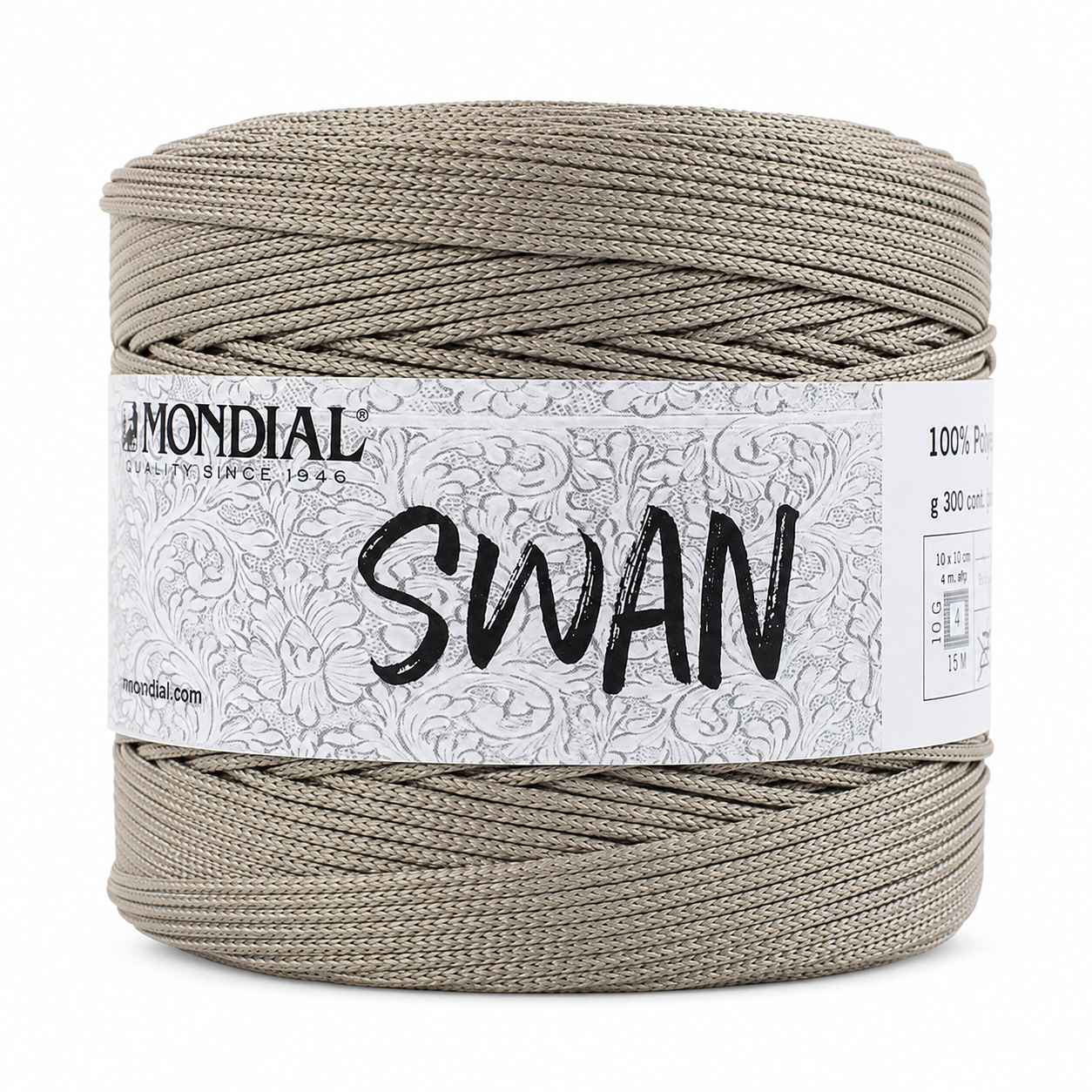 Cordino SWAN - MONDIAL - Colore: 675 - TORTORA - by LacariaRicami.Store